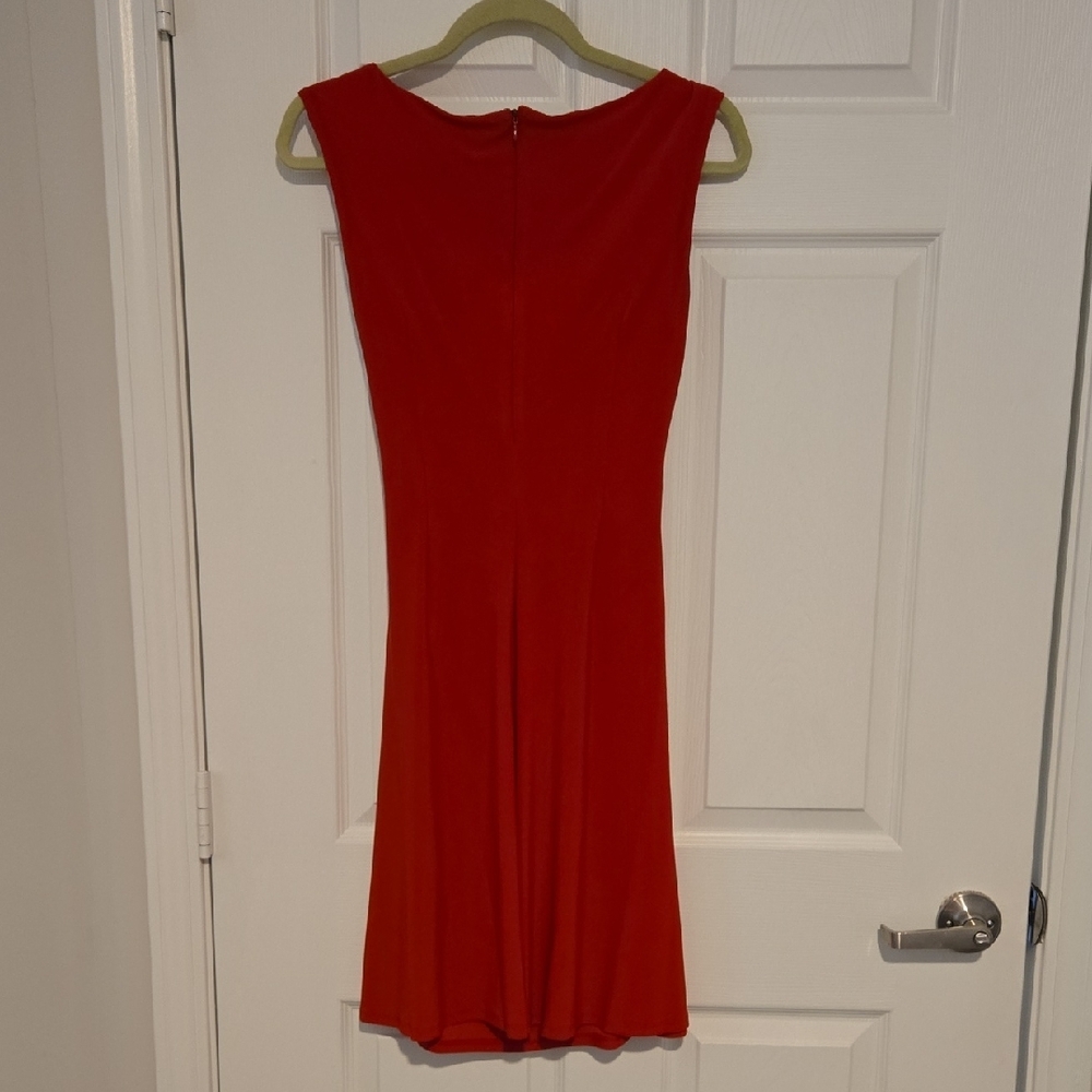 Evan Picone Vibrant Red Ruched Midi Dress - Picture 5 of 5